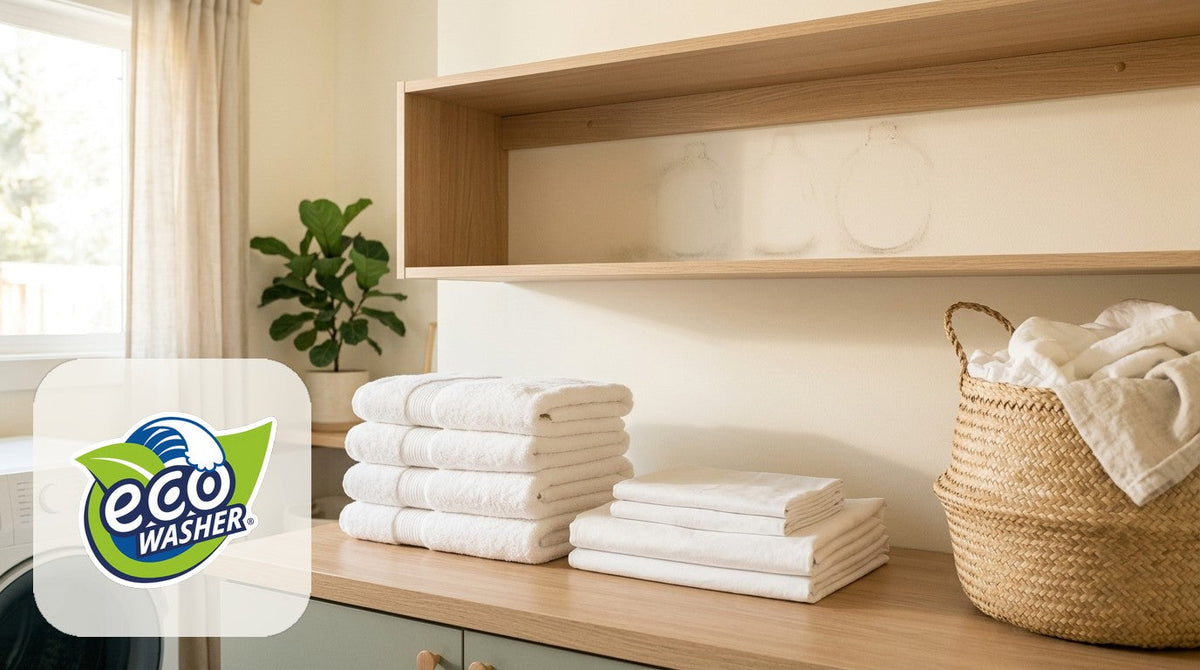 Towels and sheets laundry nook for EcoWasher Pro detergent-free washes