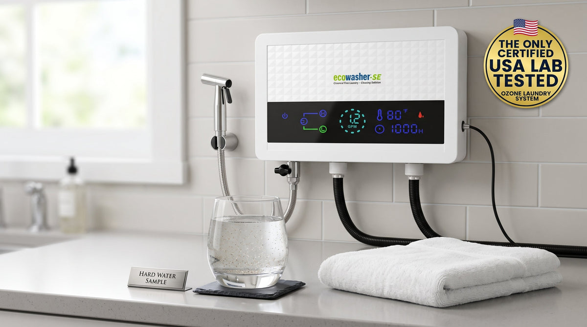 Home laundry setup for EcoWasher SE with hard or well water