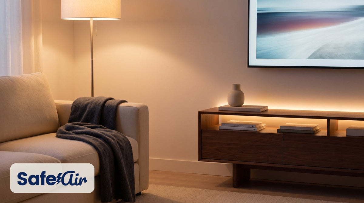 Media room declutter scene for filter-free SafeAir Ultra air