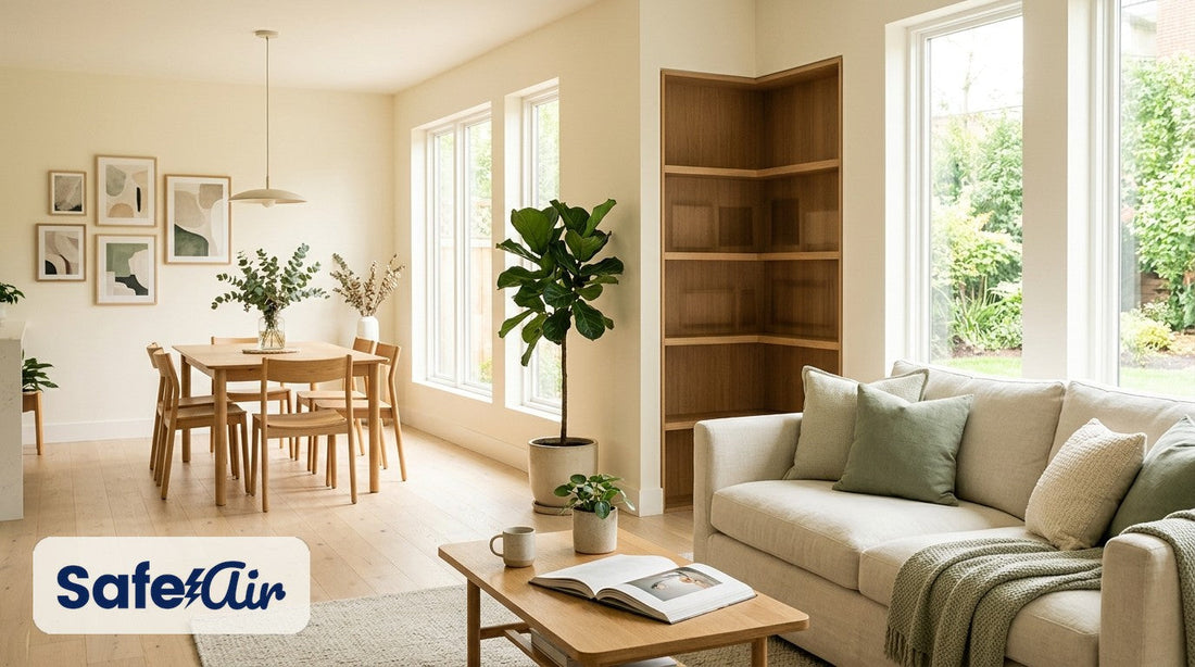Open floor-plan living space for filter-free SafeAir Ultra coverage