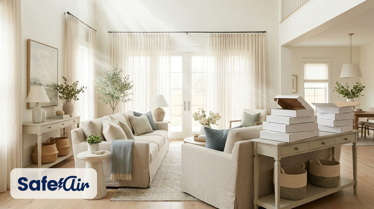 Bright living room for whole-home filter-free SafeAir Ultra air