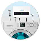 EcoWasher® SE product tile mounted above a washing machine