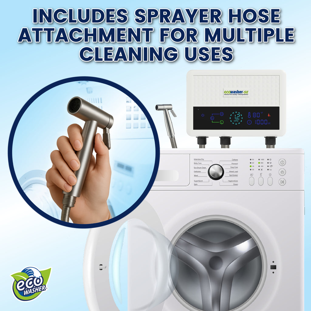 EcoWasher SE includes sprayer hose attachment for multiple cleaning uses